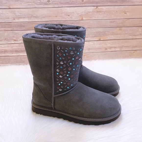UGG Shoes - UGG Classic Short Stud II Charcoal Boots